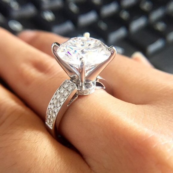 ✨ Luxury Super Large Diamond Macro Pave Wedding Rings for Women, PD343